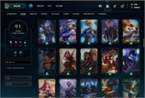 Conta prata 4 com 94 champs, 91 skins ( MAIN ADC ) - League of Legends LOL