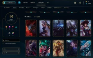 CONTA DE LOL NV 101, UNRANKED, MAIN YASUO, 19 SKINS!! - League of Legends