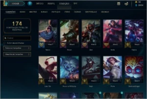 CONTA DE LOL NV 101, UNRANKED, MAIN YASUO, 19 SKINS!! - League of Legends