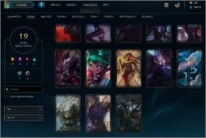CONTA DE LOL NV 101, UNRANKED, MAIN YASUO, 19 SKINS!! - League of Legends