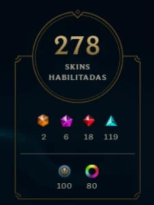Conta Lol Lv447 C/ Todos Os Campeões E 278 Skins E Cromas - League of Legends