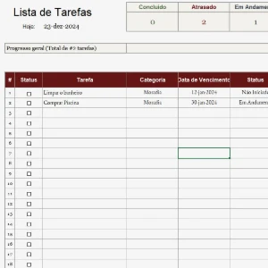 Planilha de Organização de Tarefa - Serviços Digitais