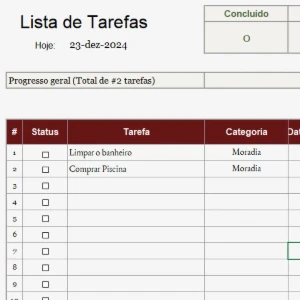 Planilha de Organização de Tarefa - Serviços Digitais