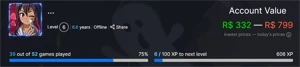 CONTA STEAM CS/RUST/R6/RAFT/GTA/ARK/NARUTO/GREENHEL/THEFORES