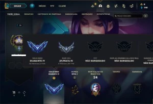Conta diamante 4 com 35 Champs e 4 Skins + 2 Espolios - League of Legends LOL