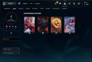 Conta diamante 4 com 35 Champs e 4 Skins + 2 Espolios - League of Legends LOL