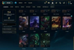 Conta diamante 4 com 35 Champs e 4 Skins + 2 Espolios - League of Legends LOL