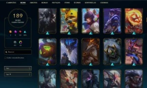 CONTA MESTRE FULL CHAMPS COM 189 SKINS + CONTA VALORANT - League of Legends LOL