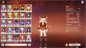 Conta Ar56 , 11 campeões 5 estrelas e 2 armas. - Genshin Impact