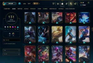 Ouro 4 com TODOS os Champs e 131 Skins ( JG / MID / TOP ) - League of Legends LOL