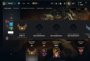 Ouro 4 com TODOS os Champs e 131 Skins ( JG / MID / TOP ) - League of Legends LOL