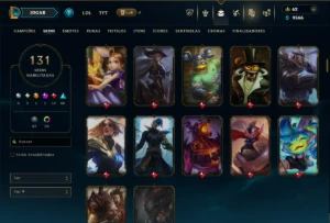 Ouro 4 com TODOS os Champs e 131 Skins ( JG / MID / TOP ) - League of Legends LOL