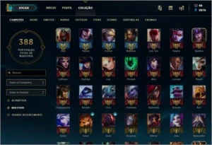 Conta lol Gold, season passada Platina com varias skins - League of Legends