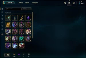 Conta lol Gold, season passada Platina com varias skins - League of Legends