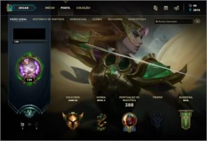 Conta lol Gold, season passada Platina com varias skins - League of Legends