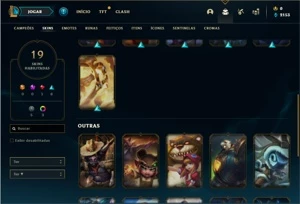 Conta platina 3 com 47 Champs e 19 Skins + 2 Vitoriosas - League of Legends LOL
