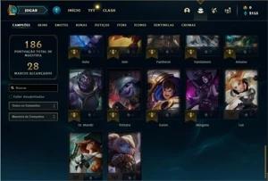 Conta platina 3 com 47 Champs e 19 Skins + 2 Vitoriosas - League of Legends LOL
