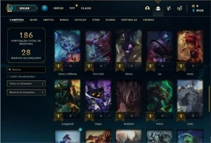 Conta platina 3 com 47 Champs e 19 Skins + 2 Vitoriosas - League of Legends LOL