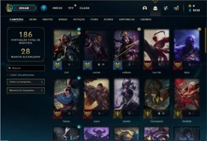 Conta platina 3 com 47 Champs e 19 Skins + 2 Vitoriosas - League of Legends LOL