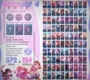 Conta mobile legends com 580 skins