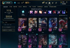 Unranked com TODOS os champs e 608 Skins + 8 Prestigios - League of Legends LOL