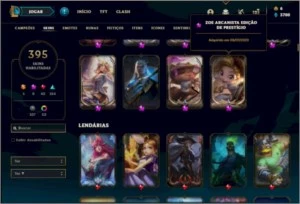 Conta prata 4 com 135 champs, 395 skins ( 6 Prestigios ) - League of Legends LOL
