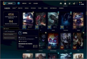 Conta prata 4 com 135 champs, 395 skins ( 6 Prestigios ) - League of Legends LOL