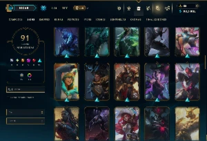 Platina 2 com TODOS os Champs e 91 Skins +4 Prestigios - League of Legends LOL