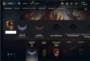 Conta prata 4 com 76 Champs e 25 Skins + 3 Vitoriosas - League of Legends LOL