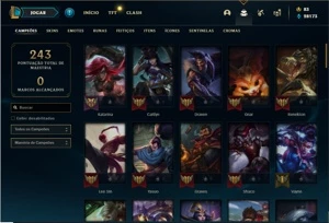 Conta prata 4 com 76 Champs e 25 Skins + 3 Vitoriosas - League of Legends LOL