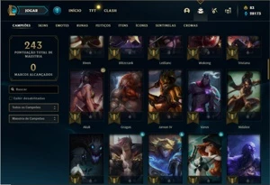 Conta prata 4 com 76 Champs e 25 Skins + 3 Vitoriosas - League of Legends LOL