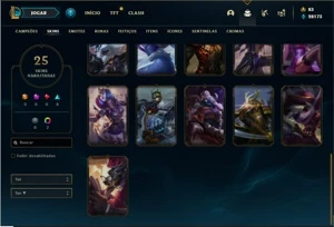 Conta prata 4 com 76 Champs e 25 Skins + 3 Vitoriosas - League of Legends LOL