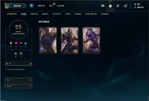 Conta prata 4 com 76 Champs e 25 Skins + 3 Vitoriosas - League of Legends LOL