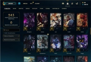 Conta prata 4 com 76 Champs e 25 Skins + 3 Vitoriosas - League of Legends LOL