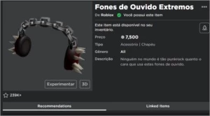 CONTA DE ROBLOX (CONTÉM HEADLESS, ITENS LIMITED ATÉ 78K)