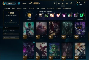 Diamante 4 com 40 Champs e 7 Skins - League of Legends LOL