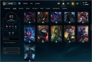 Conta unranked com 155 champs e 83 skins +7 Vitoriosas - League of Legends LOL