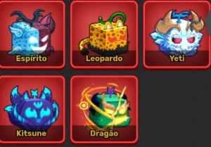 Frutas míticas aleatórias e frutas com preços - Roblox