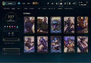 Platina 3 com TODOS os Champs e 337 Skins + 5 Prestigios - League of Legends LOL