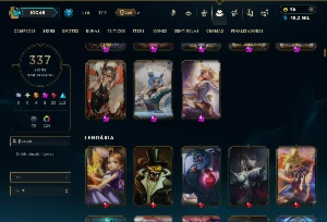 Platina 3 com TODOS os Champs e 337 Skins + 5 Prestigios - League of Legends LOL