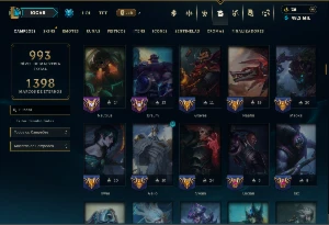 Platina 3 com TODOS os Champs e 337 Skins + 5 Prestigios - League of Legends LOL
