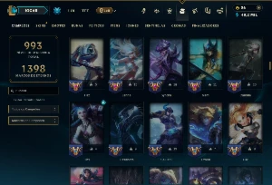 Platina 3 com TODOS os Champs e 337 Skins + 5 Prestigios - League of Legends LOL