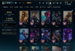 Platina 3 com TODOS os Champs e 337 Skins + 5 Prestigios - League of Legends LOL