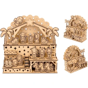 Presépio de natal em MDF, Casinha 3 andares, Decoração - Artesanato e Personalizados