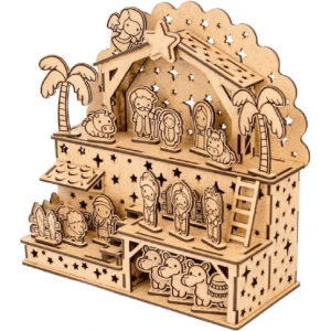 Presépio de natal em MDF, Casinha 3 andares, Decoração - Artesanato e Personalizados