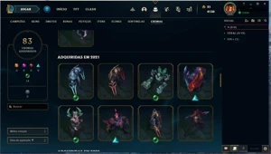 Conta Lol Level 629 + 223 SKINS E LUX ELEMENTALISTA!!! - League of Legends