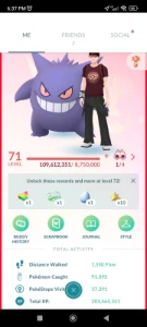 Pokémon GO Conta Nivel 71 Com XP Pro 80 - Pokemon GO