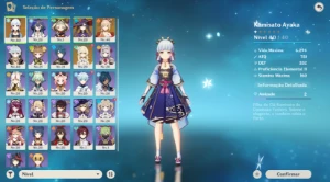 Conta ar 27, Ayaka, Yoimiya e Mona - Genshin Impact