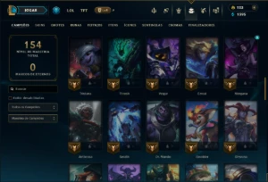 Diamante 3 com 70 Champs e 16 Skins - League of Legends LOL