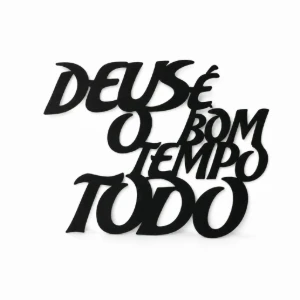 Quadro Deus é Bom o Tempo Todo em MDF 50 x 35 cm - Artesanato e Personalizados